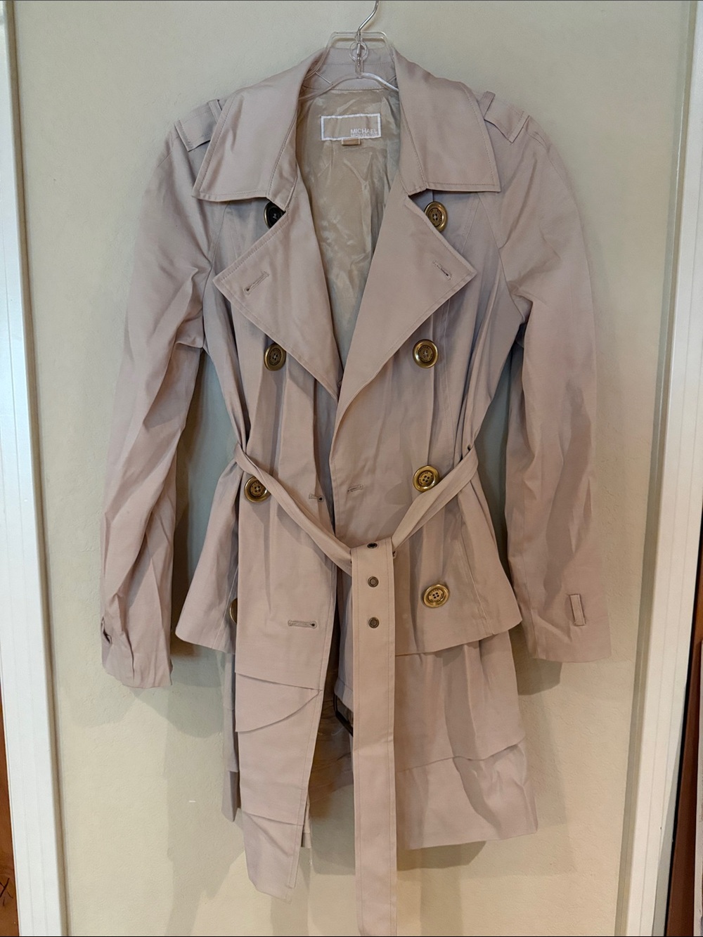 Michael Kors Double-Breasted Trench Coat with Belt